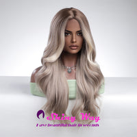 Best selling silver blonde long wavy wig by Shiny Way Wigs Perth WA
