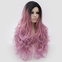 Dark roots purple pink long costume wig by Shiny Way Wigs Sydney NSW