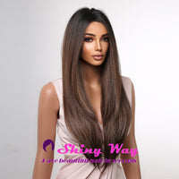 Best selling medium brown long straight wig Shiny Way Wigs Perth WA