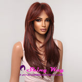 Best selling cherry red long wavy wig Shiny Way Wigs Melbourne VIC