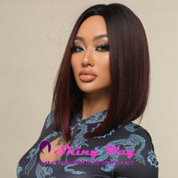 Best selling dark roots wine red short bob Shiny Way Wigs Adelaide SA