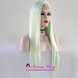 Natural Mint Long Silk Straight Lace Front Wigs - Shiny Way Wigs Perth