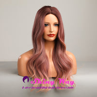 Super natural faded pink long wavy wig by Shiny Way Wigs Adelaide SA