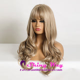 Super natural light ash brown long curly wig by Shiny Way Wigs Perth