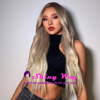 New natural Blonde Long Wavy Lace Front Wig - Shiny Way Wigs Perth WA