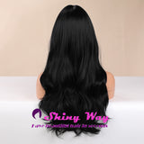 Super natural black long wavy wig by Shiny Way Wigs Sydney NSW