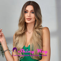 Best selling dark roots honey blonde long wigs by Shiny Way Wigs Perth