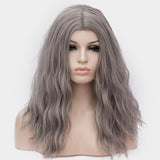 Dark grey long curly wig without fringe at Shiny Way Wigs Brisbane QLD