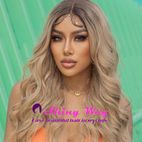 New Honey Blonde Long Wavy Lace Front Wig - Shiny Way Wigs Perth