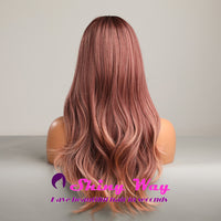 Super natural faded pink long wavy wig by Shiny Way Wigs Adelaide SA