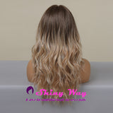 New Wheat Blonde Dark Roots Long Lace Front Wig - Shiny Way Wigs NSW