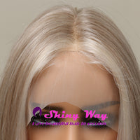 New Platinum Blonde Long Straight Lace Front Wig - Shiny Way Wigs VIC