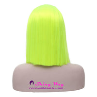 Bright Lime Medium Length Straight Lace Wig - Shiny Way Wigs Brisbane