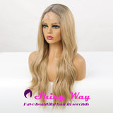 Natural Honey Blonde Long Wavy Lace Front Wig - Shiny Way Wigs Sydney
