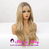 Natural Honey Blonde Long Wavy Lace Front Wig - Shiny Way Wigs Sydney