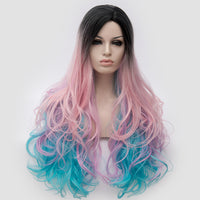 Dark roots multi color long costume wig by Shiny Way Wigs Sydney NSW