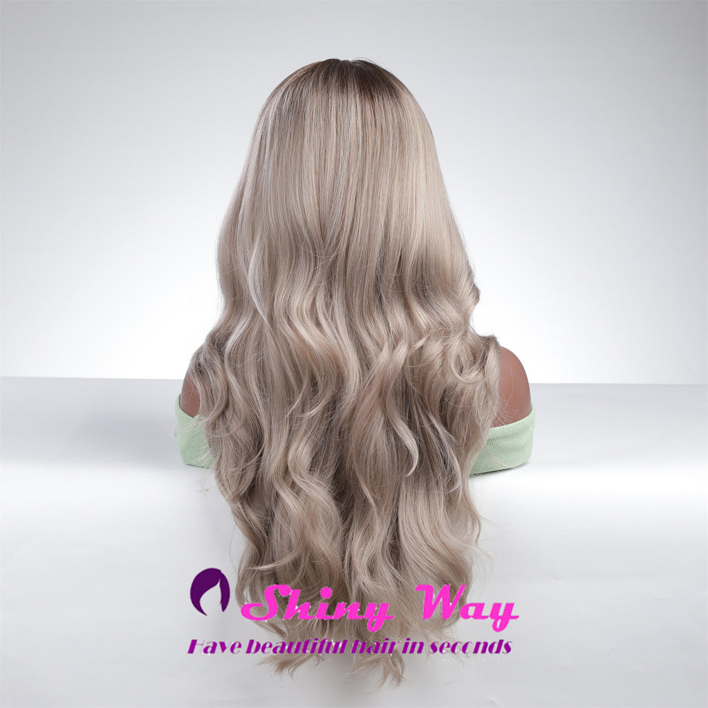 Silver blonde long wavy wig by Shiny Way Wigs Perth WA