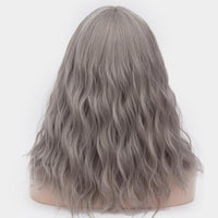 Dark grey long curly wig best price at Shiny Way Wigs Brisbane QLD
