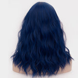 Black blue long curly wig middle part at Shiny Way Wigs Brisbane QLD
