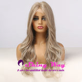Natural Ash Blonde Long Wavy Lace Front Wig - Shiny Way Wigs Sydney