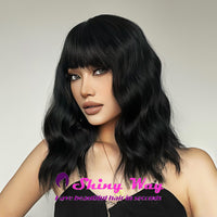 Best selling natural black medium wavy wig by Shiny Way Wigs Perth WA