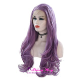 Natural Purple Long Curly Lace Wigs - Shiny Way Wigs Melbourne 