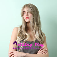 Super natural ash blonde long wavy wig by Shiny Way Wigs Melbourne VIC