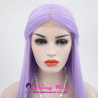 Light Purple Long Silk Straight Lace Front Wig - Shiny Way Wigs Brisbane