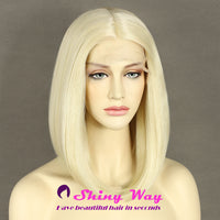 White Blonde Bob Medical Lace Front Wig - Shiny Way Wigs Brisbane QLD