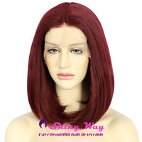 Burgundy Bob Medical Lace Front Wig - Shiny Way Wigs Brisbane QLD