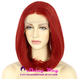 Hot Red Fashion Short Bob Lace Front Wig - Shiny Way Wigs Melbourne