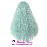 Mint Color Long Curly Lace Front Wig - Shiny Way Wigs Brisbane
