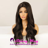 New Natural Black Long Wavy Lace Front Wig - Shiny Way Wigs Melbourne