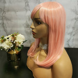 Pale pink long wavy costume wig by Shiny Way Wigs Melbourne VIC
