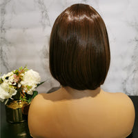 Natural light brown side fringe bob wig by Shiny Way Wigs Perth WA
