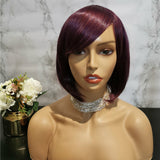 Natural dark purple side fringe bob wig by Shiny Way Wigs Adelaide SA