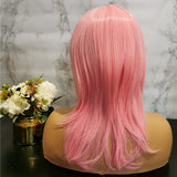 Light pink long wavy costume wig by Shiny Way Wigs Sydney NSW