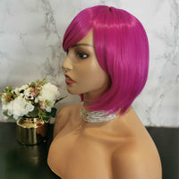Light purple side fringe short bob wig by Shiny Way Wigs Melbourne VIC