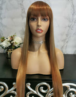 Natural looking long straight fashion wig by Shiny Way Wigs Brisbane