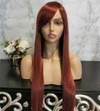 Natural cherry red long straight fashion wig by Shiny Way Wigs Perth