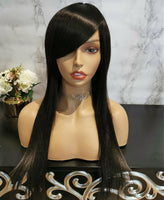 Natural black long straight fashion wig by Shiny Way Wigs Adelaide SA