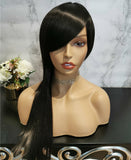 Natural black long straight fashion wig by Shiny Way Wigs Adelaide SA