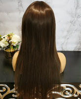 Natural brown long straight fashion wig by Shiny Way Wigs Adelaide SA
