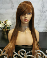 Natural orange brown long straight fashion wig by Shiny Way Wigs Perth