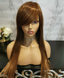 Natural orange brown long straight fashion wig by Shiny Way Wigs Perth