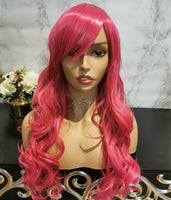 Light pink long curly costume wig by Shiny Way Wigs Brisbane QLD