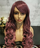Natural purple long curly costume wig by Shiny Way Wigs Brisbane QLD