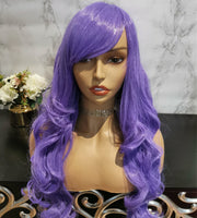 Purple long curly costume wig by Shiny Way Wigs Brisbane QLD