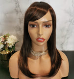 Natural dark brown long wavy fashion wig by Shiny Way Wigs Brisbane