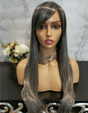 Natural grey long straight fashion wig by Shiny Way Wigs Sydney NSW
